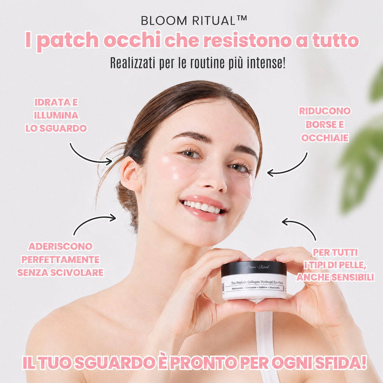 Patch per Occhi in Idrogel con Peptidi e Collagene